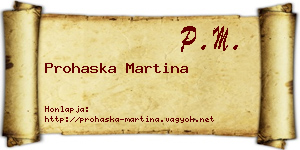 Prohaska Martina névjegykártya